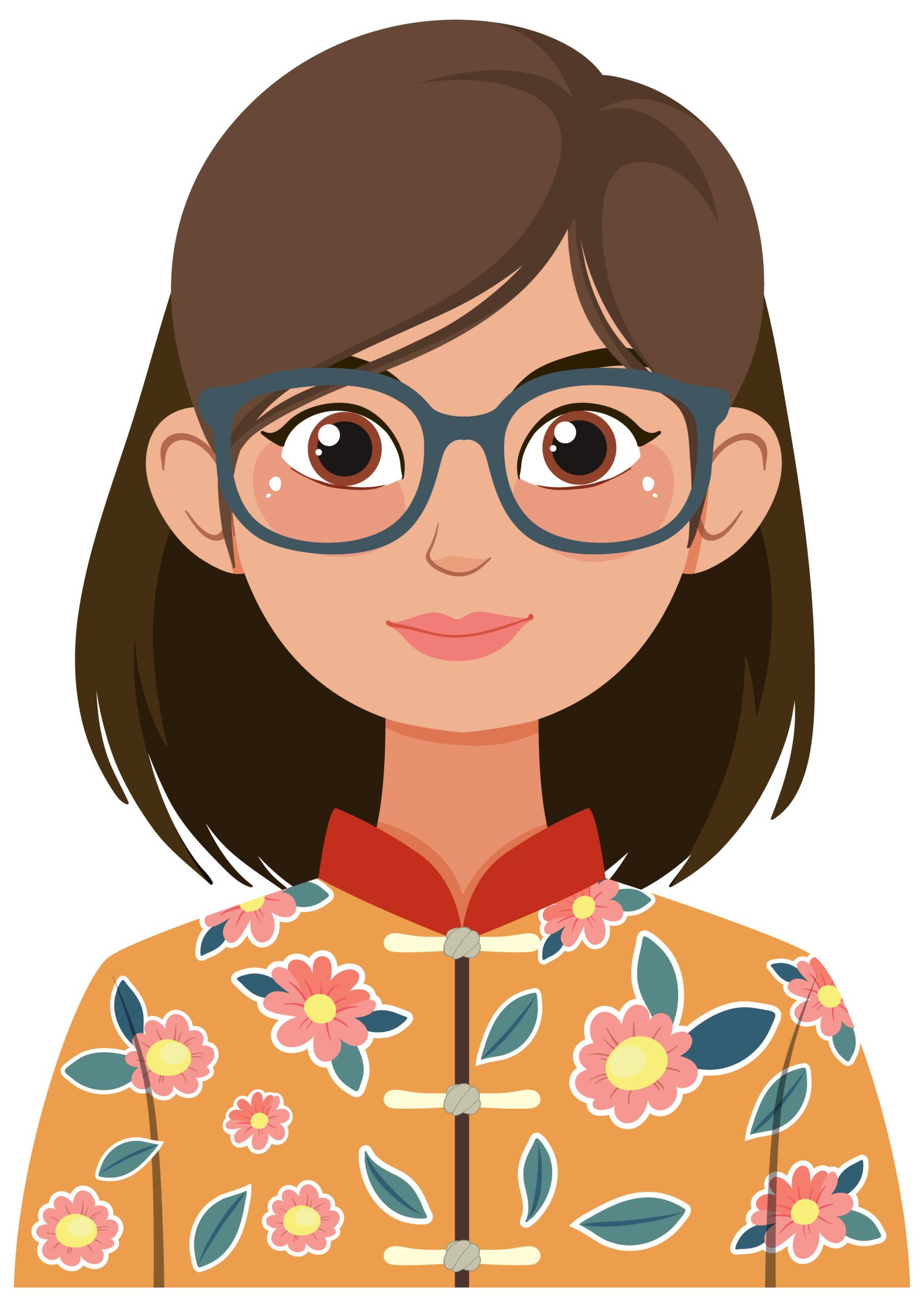 Woman in Floral Traditional Costume